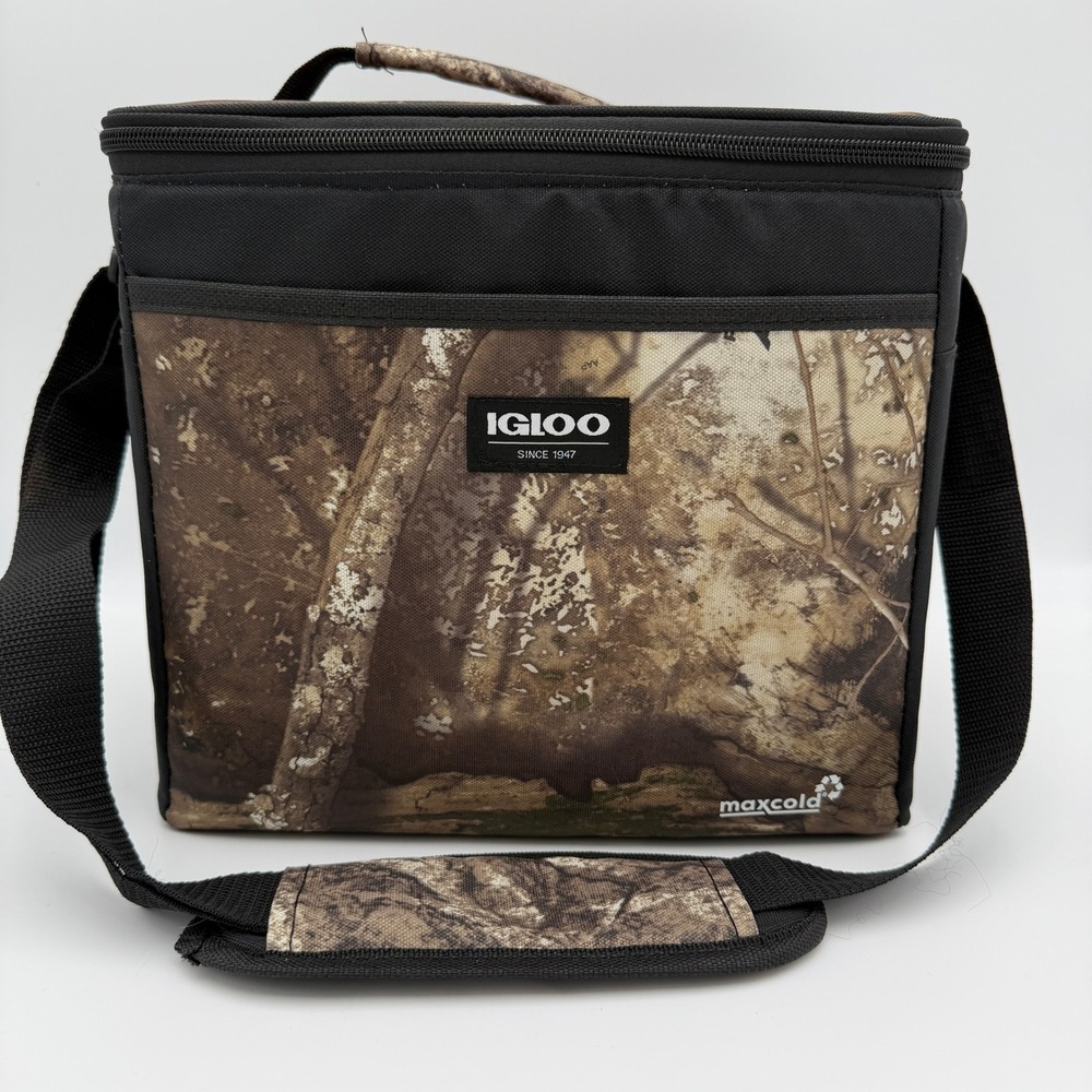 Igloo MaxCold Camouflage Insulated Soft Cooler Bag Adjustable Strap Brown Black